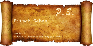 Pitsch Sebes névjegykártya